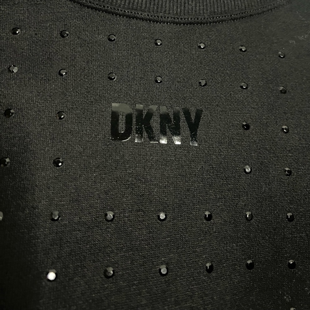 DKNY Sport Black Rhinestone Crewneck Sweatshirt XS - Picture 8 of 12